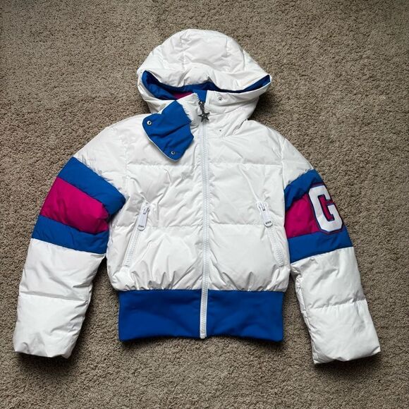 Goldbergh Puck Down Ski Jacket NWOT White Pink Blue Village Puffer Coat US 4 - Picture 5 of 11